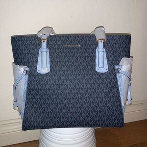 Michael Kors Monogramed Tote Bag NWT Navy Blue